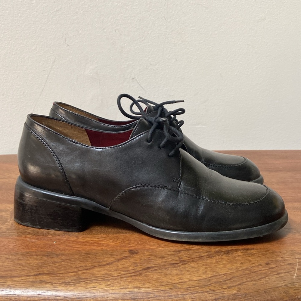 Nicole Black Leather Lace-Up Oxford dress shoes - Picture 3 of 11